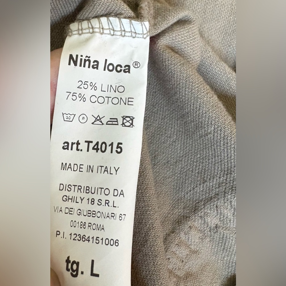 Nina Loca cotton/linen blend italian  Olive Green Casual Blazer Jacket L - Picture 5 of 5